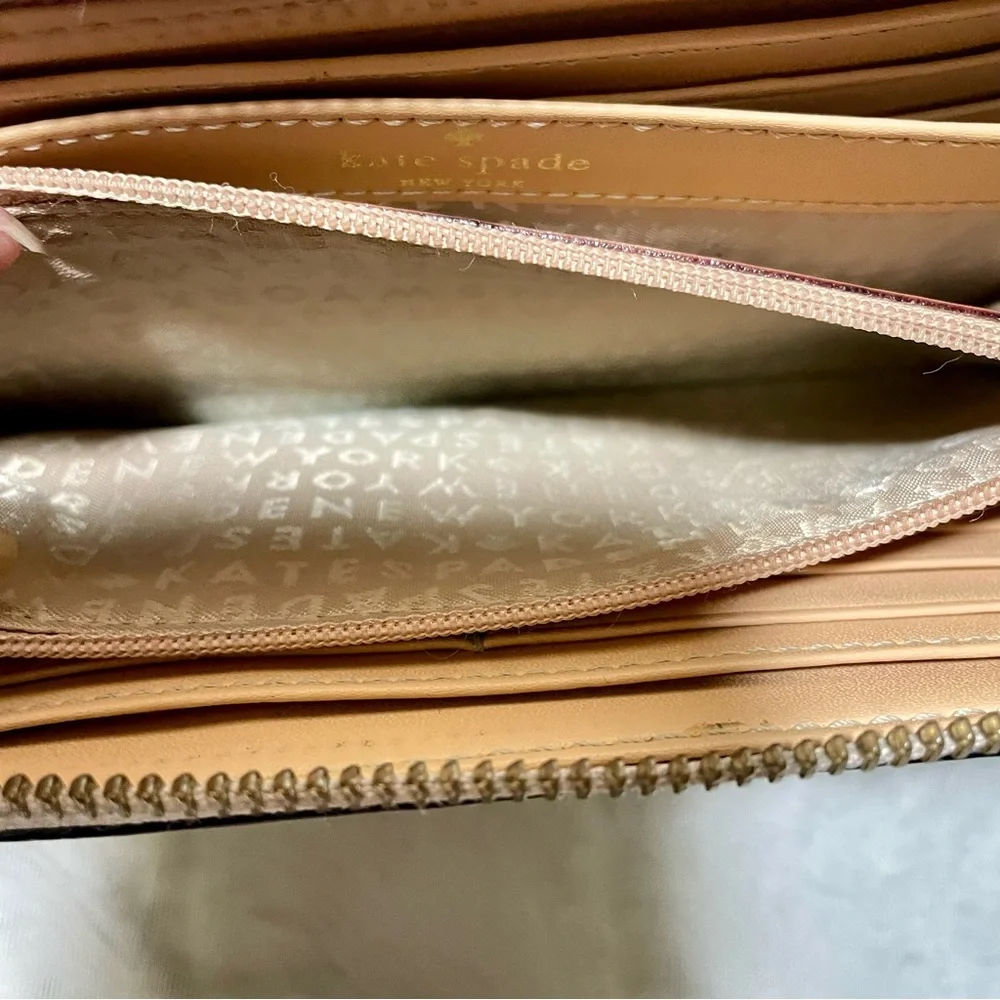 Kate Spade Metallic Rose Gold Continental Wallet